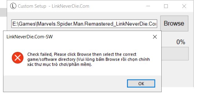 lỗi ko cập nhật được spiderman remaster v1.824.1.0 dù đã chọn đúng file game 