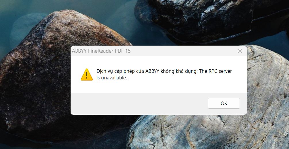 ABBYY FineReader lỗi RPC sever is unavailable