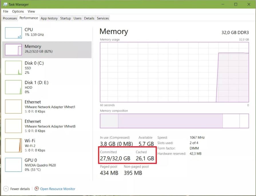 Full ram trong khi không chạy ứng dụng nào, Task manager quét không đc.