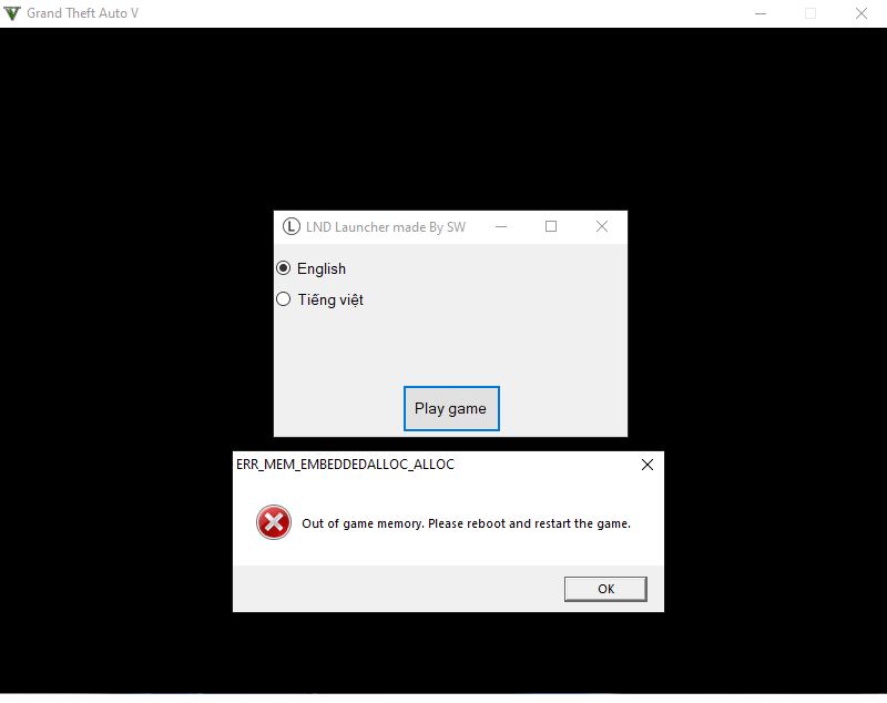 LỖI Out of game memory GTA V