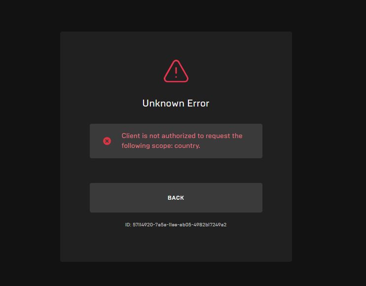 [Remnant 2]Lỗi: client is not authorized to request the following scope: country 