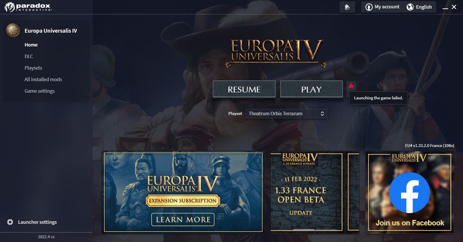 [Request Update] Europa Universalis 4 v1.33.2