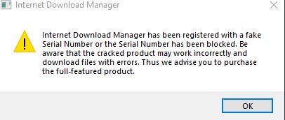 idm bị fake serial number