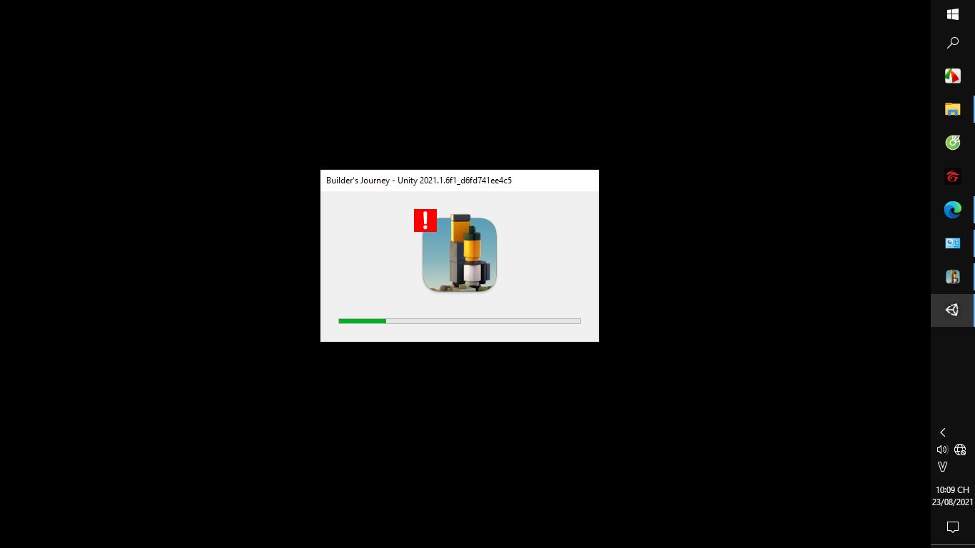 Lỗi không vào được game Builder's Journey - Unity 2021.1.6