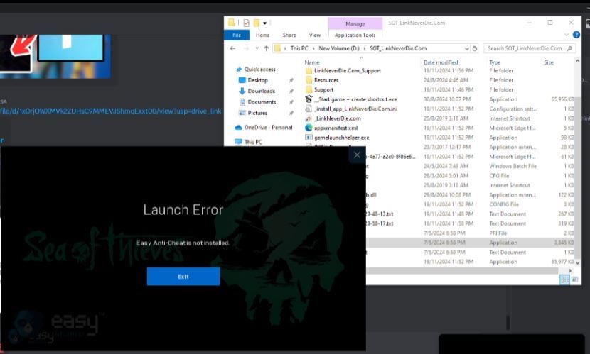 launch error easy anti cheat is not installed sea of thieves