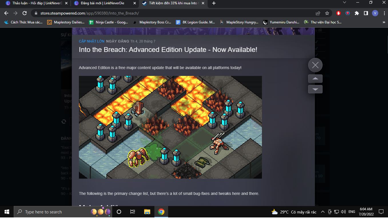 [Request Update] Into The Breach: Advanced Edition