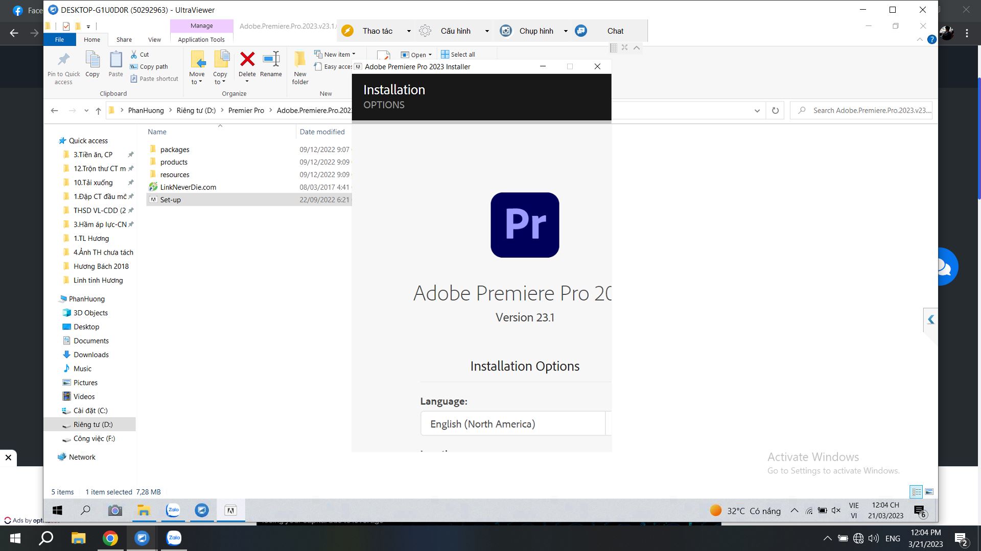 Installer của adobe premiere pro 2023 ko hiện full, anh em giúp tui với