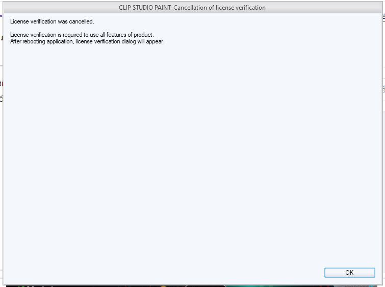 license verification was cancelled