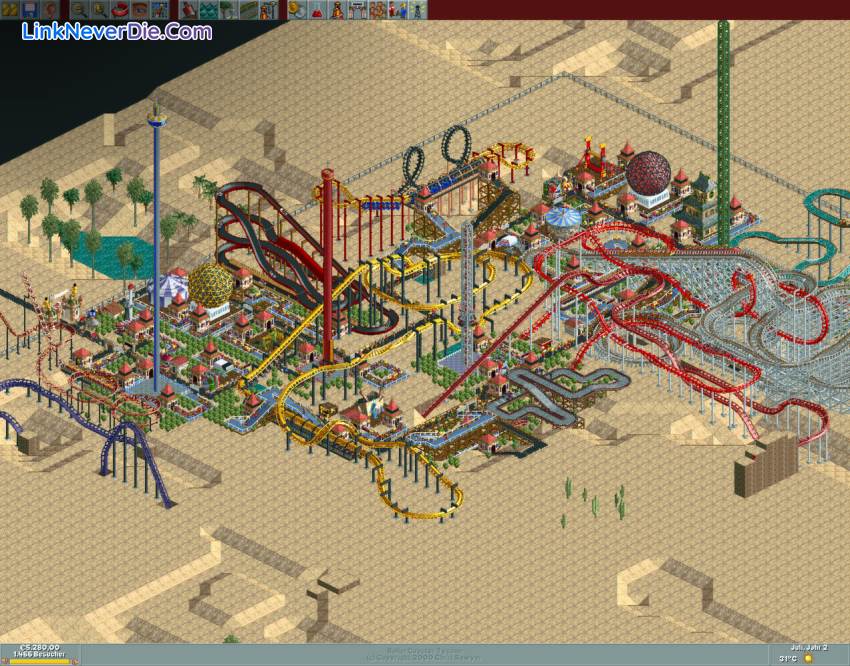 Hình ảnh trong game RollerCoaster Tycoon (screenshot)