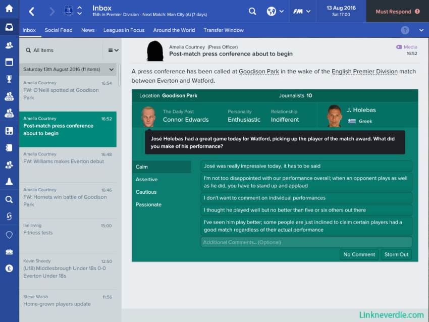 Hình ảnh trong game Football Manager 2017 (screenshot)