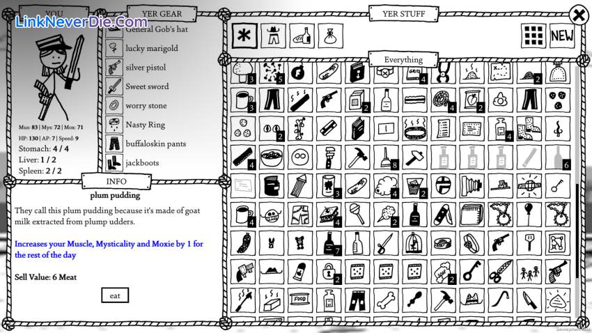 Hình ảnh trong game West of Loathing (screenshot)