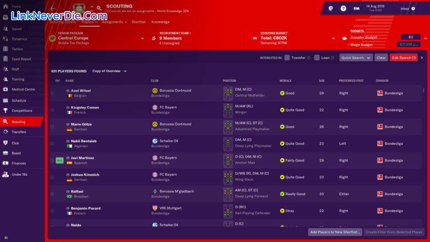 Hình ảnh trong game Football Manager 2019 (screenshot)