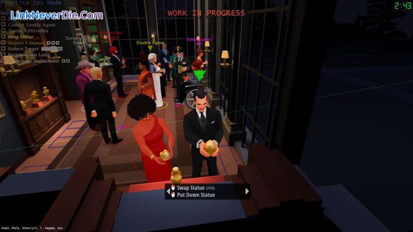 Hình ảnh trong game SpyParty (screenshot)