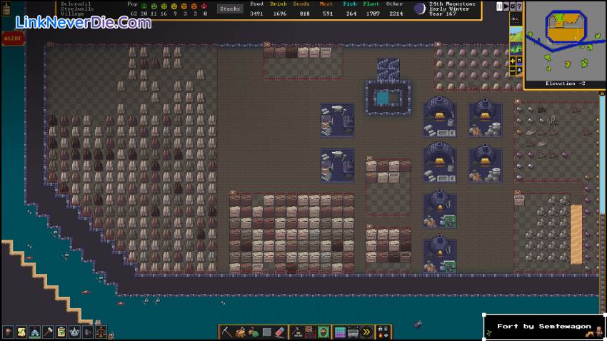 Hình ảnh trong game Dwarf Fortress (screenshot)